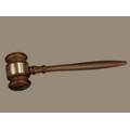 Walnut Gavel with Gold Metal Band